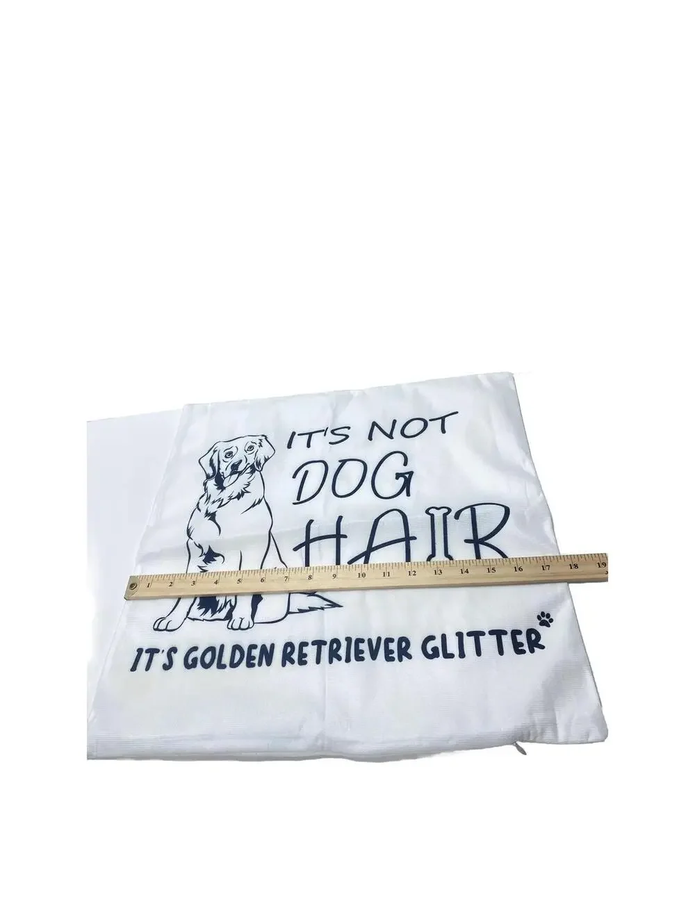 Dog Lover Decorative Pillow Case, Golden Retriever Quote “Not Dog Hair” Glitter